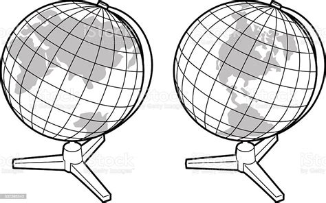 Two Views Of The Earth Globe Stock Illustration Download Image Now