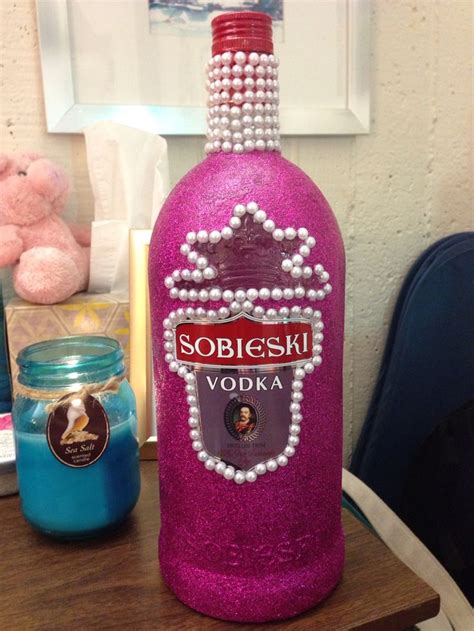 Glitter And Mod Podge Vodka Handle Diy Friend Crafts Bottles