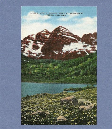 Antique Colorado Postcard Maroon Lake Aspen Colorado Free