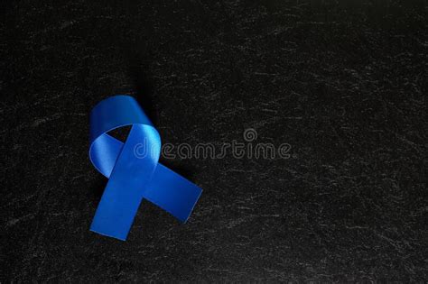 Dark Blue Ribbon Color Isolated On Dark Black Background Colon And