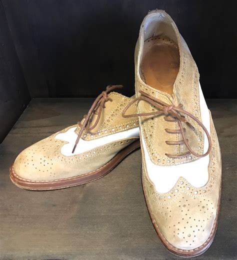 Sold Beige And White Oxfords Shoes S 020 Consignment Store White