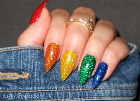 Rainbow Glitter Rainbow Nails Wow Nails Holographic Glitter Nails