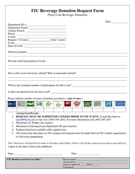 Donation Request Form From Pepsi - How to create a Donation request form from Pepsi? Download ...