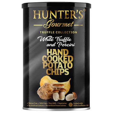 Hunters Gourmet Hand Cooked Potato Chips White Truffle And Porcini 150g