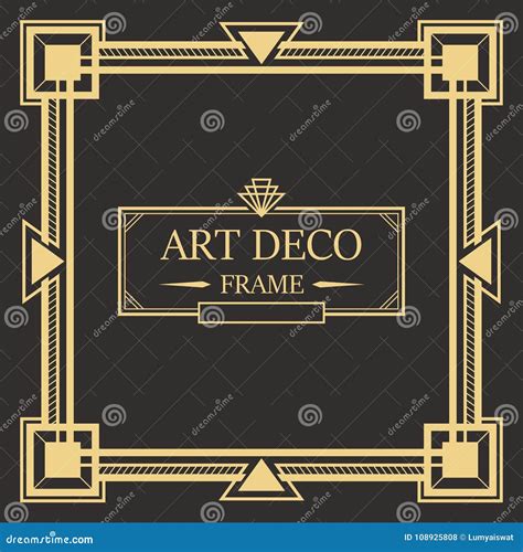 Art Deco Border And Frame Template Stock Vector Illustration Of
