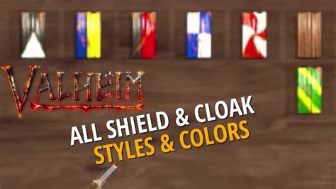 All Shield And Cape Styles Colorspatterns Valheim Youtube