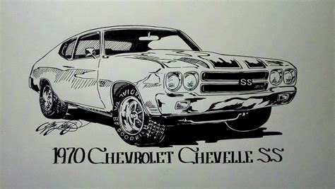 1970 Chevrolet Chevelle Ss Drawing By Jim Porterfield Fine Art America