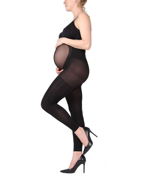 Women S MeMoi MA 343 Maternity Completely Opaque Footless Tights Black