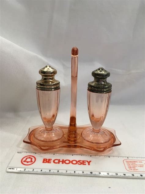 Check spelling or type a new query. Antique Vintage Pink Depression Salt and Pepper Shaker Set With Stand -- Antique Price Guide ...