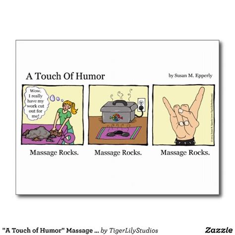 A Touch Of Humor Massage Rocks Comic Postcard Massage Humor Postcard