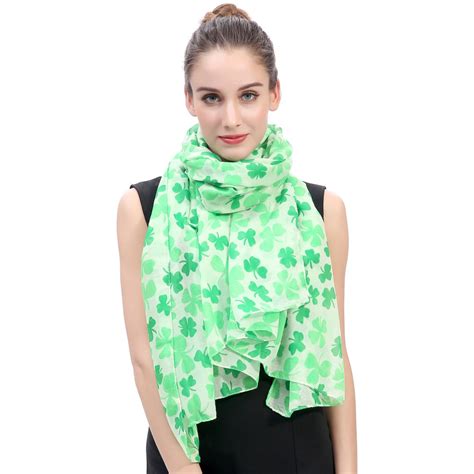 clover shamrock print women s scarf st patrick day t soft lightweight in women s scarves from