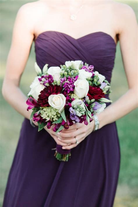Flower Lavender Bouquet And Bridesmaid Dress Colors On
