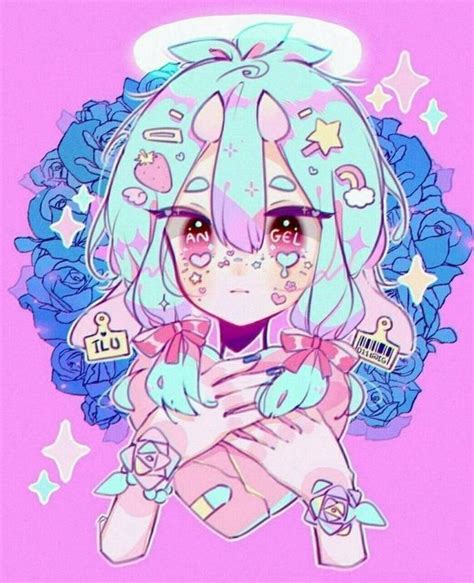 ˏˋ 𝒂𝒆𝒔𝒕𝒉𝒆𝒕𝒊𝒄 ˎˊ 26 PASTEL GOTH Anime art girl Pastel goth art