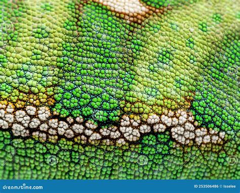 Macro Detail Of A Veiled Chameleon Skin And Scales Stock Photo Image