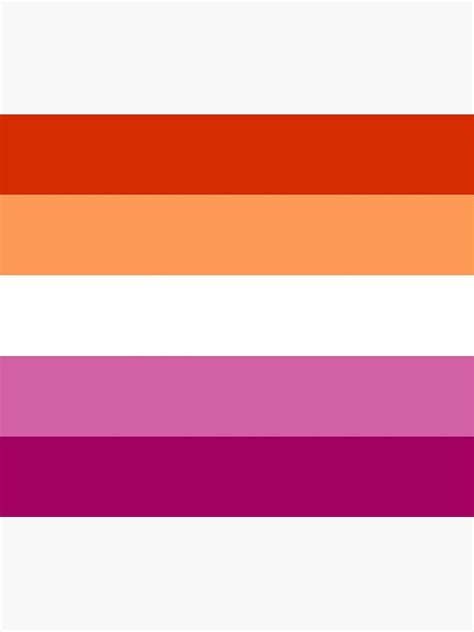 Orange And Pink Lesbian Flag 5 Stripe Version Poster By