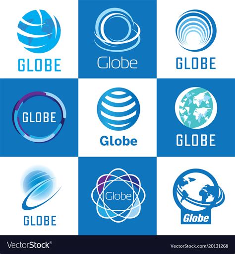 Globe Logo Set Royalty Free Vector Image Vectorstock