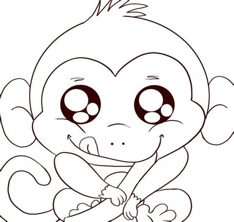 Animal Monkey And Baby Monkey Coloring Pages Kids