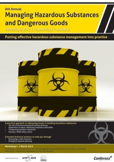 Managing Hazardous Substances And Dangerous Goods Site Safe