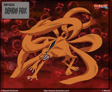 Nine Tailed Demon Fox By Miaovic On Deviantart Nine Tailed Fox Naruto Naruto Uzumaki Art