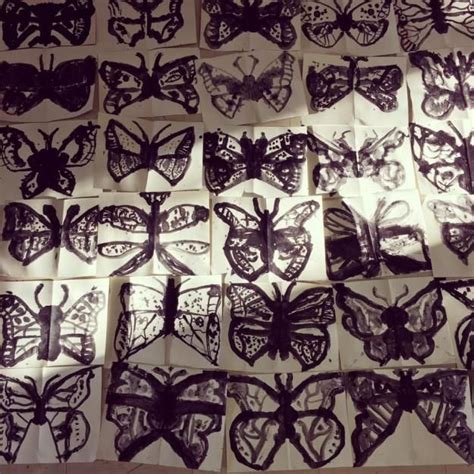 Kingergarten Lesson Butterfly Monoprints Cassie Stephens Young Art