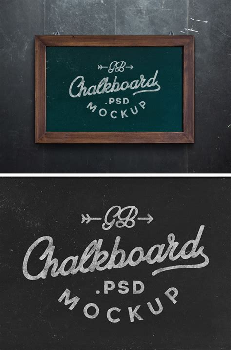 chalkboard mockup psd graphicburger