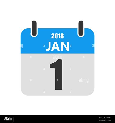 January 1 Calendar Icon In A Flat Design Vector Illustration The