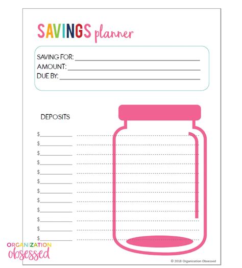 Savings Goal Printable Use These Savings Tracker Plans To Plan Your