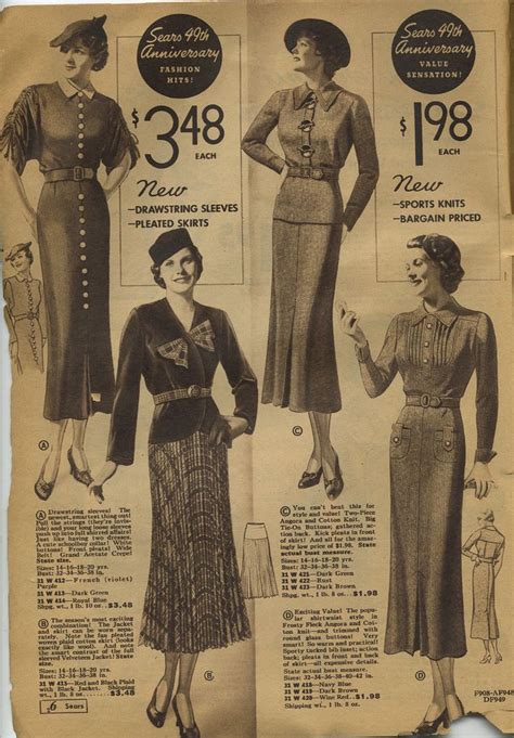 sears catalogue 1935 women s skirts blouses suits dresses 1930s fashion women womens