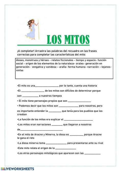 An Image Of A Spanish Text With The Words Los Mitos In English And Spanish