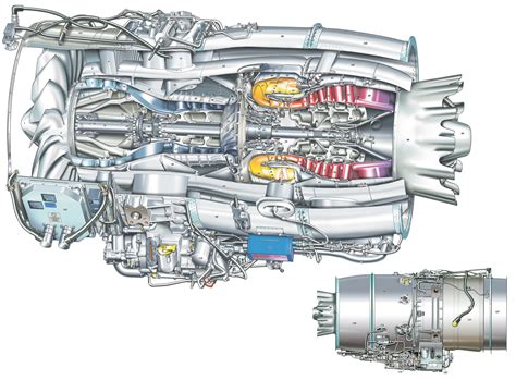 Pratt Whitney Canada Pw Engine Cutaway Drawing In High Quality