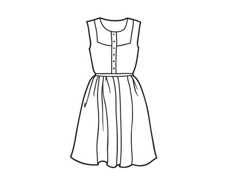 Ver más ideas sobre como dibujar vestidos, ropa de moda, bosetos de moda. Dibujo de Vestido veraniego para Colorear - Dibujos.net