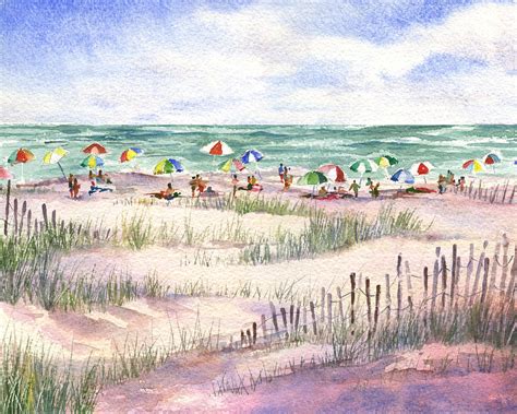 Summer Beach Umbrellas Painting By Beth Kantor Fine Art America