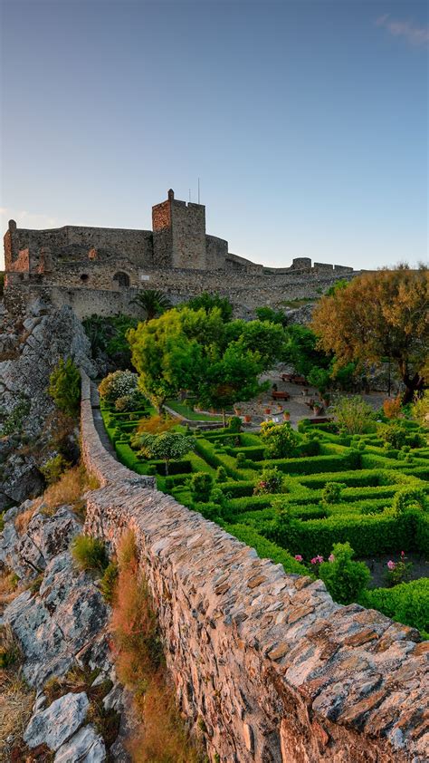 Sunset At Castle Of Marvão With A Small Village
