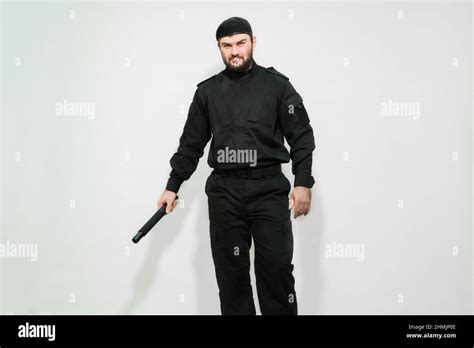 Defender Mercenary Bodyguard Security Guard Man In Black Uniform