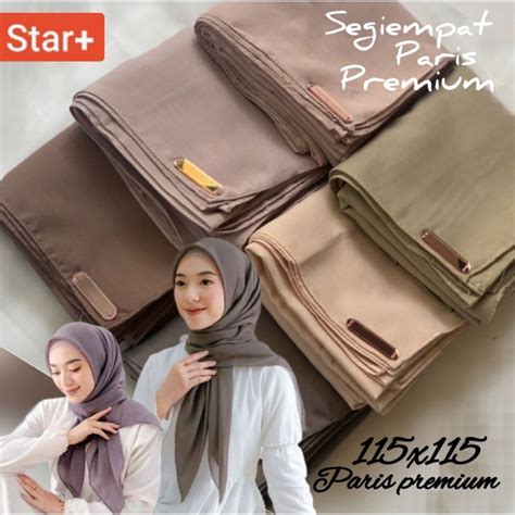 Jual SEGIEMPAT PARIS PREMIUM 120x120 HIJAB PARIS SQUARE HIJAB ANTI