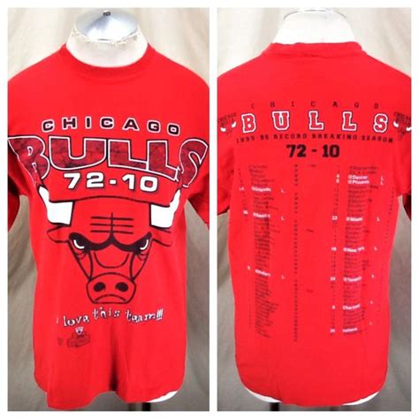 Vintage 1996 Chicago Bulls 72 10 Record Season Med Retro Nba