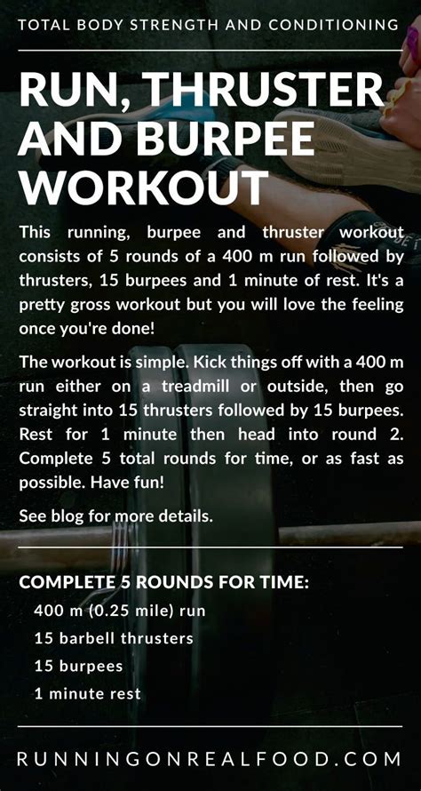 Running Thruster And Burpee Workout Burpee Workout Wod Workout