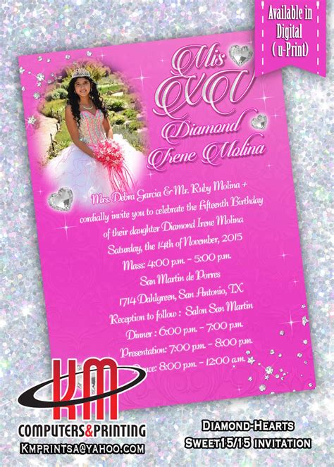 Personalize your quinceanera invitations in spanish or english, with pictures. KM Print Custom Invitations San Antonio | Custom Quinceanera Invitations