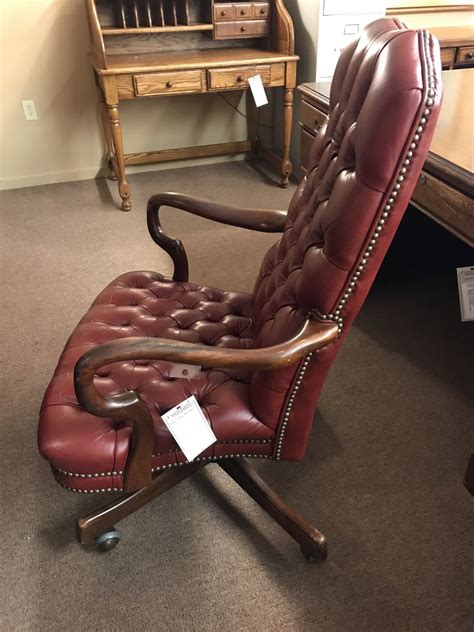 Burgandy Leather Office Chair Delmarva Furniture Consignment