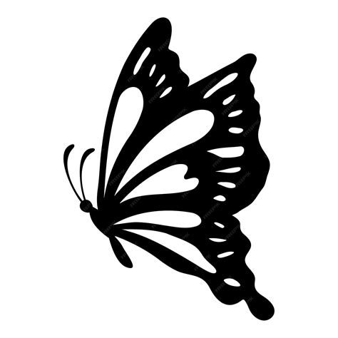 Premium Vector Black Color Butterfly Vector Illustration On White