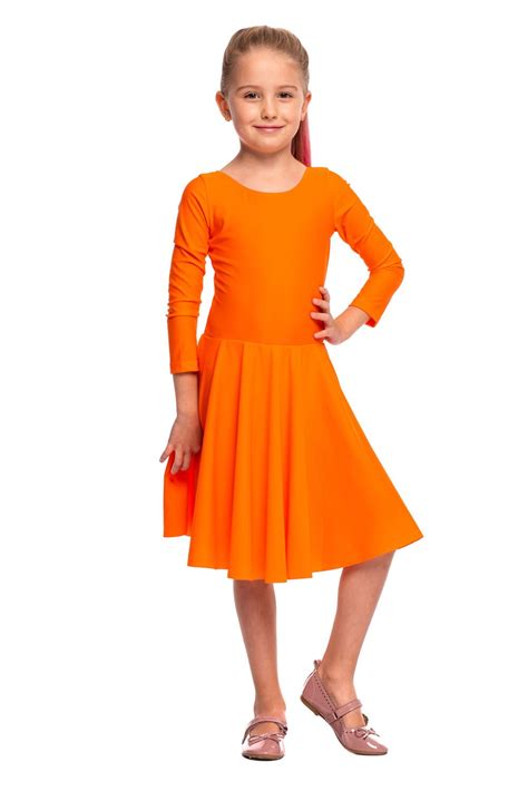 Turniejowa sukienka taneczna dla dziewczynki PIERWSZY KROK pomarańczowy