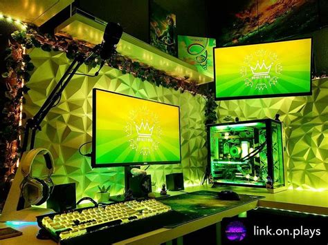 Green Masterpiece Game Room Design Gaming Room Setup Room Setup