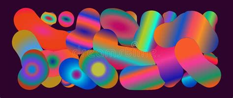 Vector Amazing Gradients Y2k Style Horizontal Banner With 3d Effect