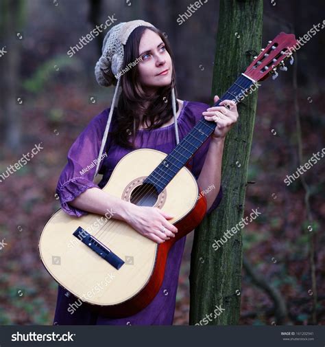 Cute Girl Holding Guitar Square Format Stock Photo 161202941 Shutterstock