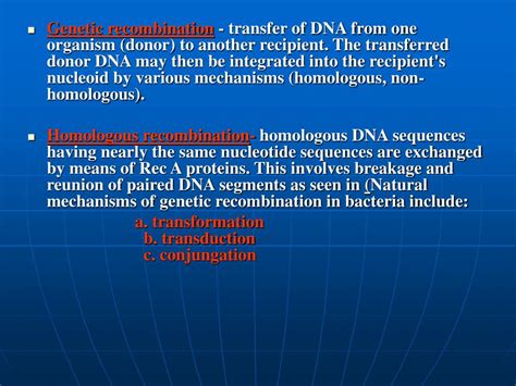 Ppt Recombination In Bacteria Powerpoint Presentation Free Download
