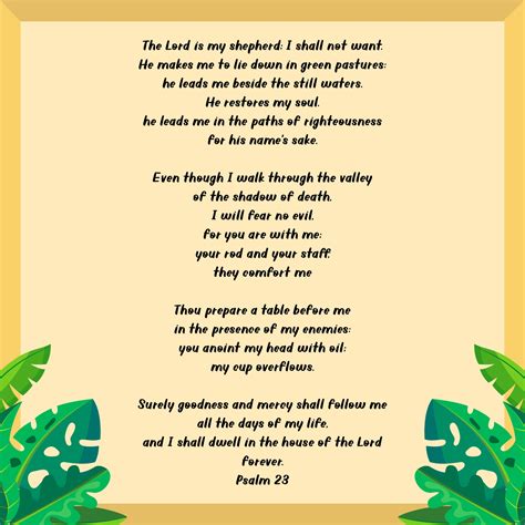 10 Best 23 Psalms Prayer Printable Pdf For Free At Printablee