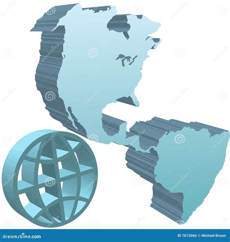 Globe Earth Western Hemisphere Deep Blue 3d Symbol Stock Vector