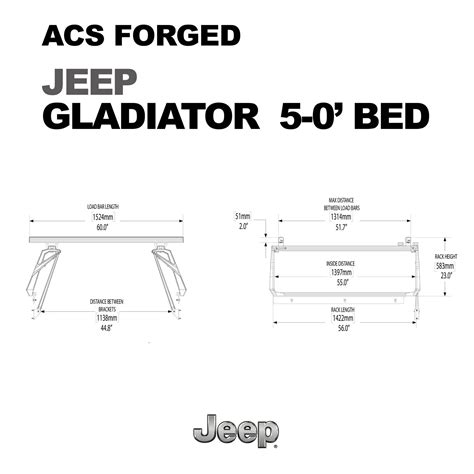 2020 Jeep Gladiator Bed Dimensions