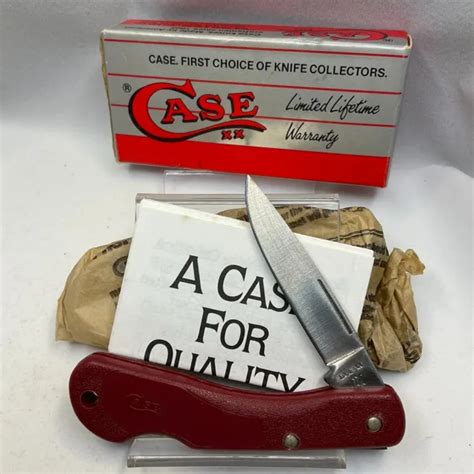 Case Xx Usa L Ss Red Synthetic Mini Blackhorn Lockback Knife Mib