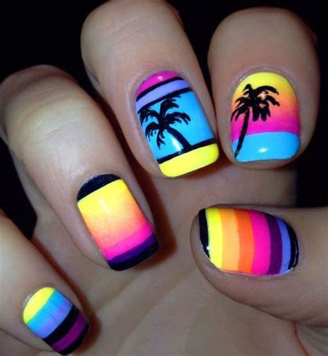 neon summer nail art designs ideas  fabulous nail art designs